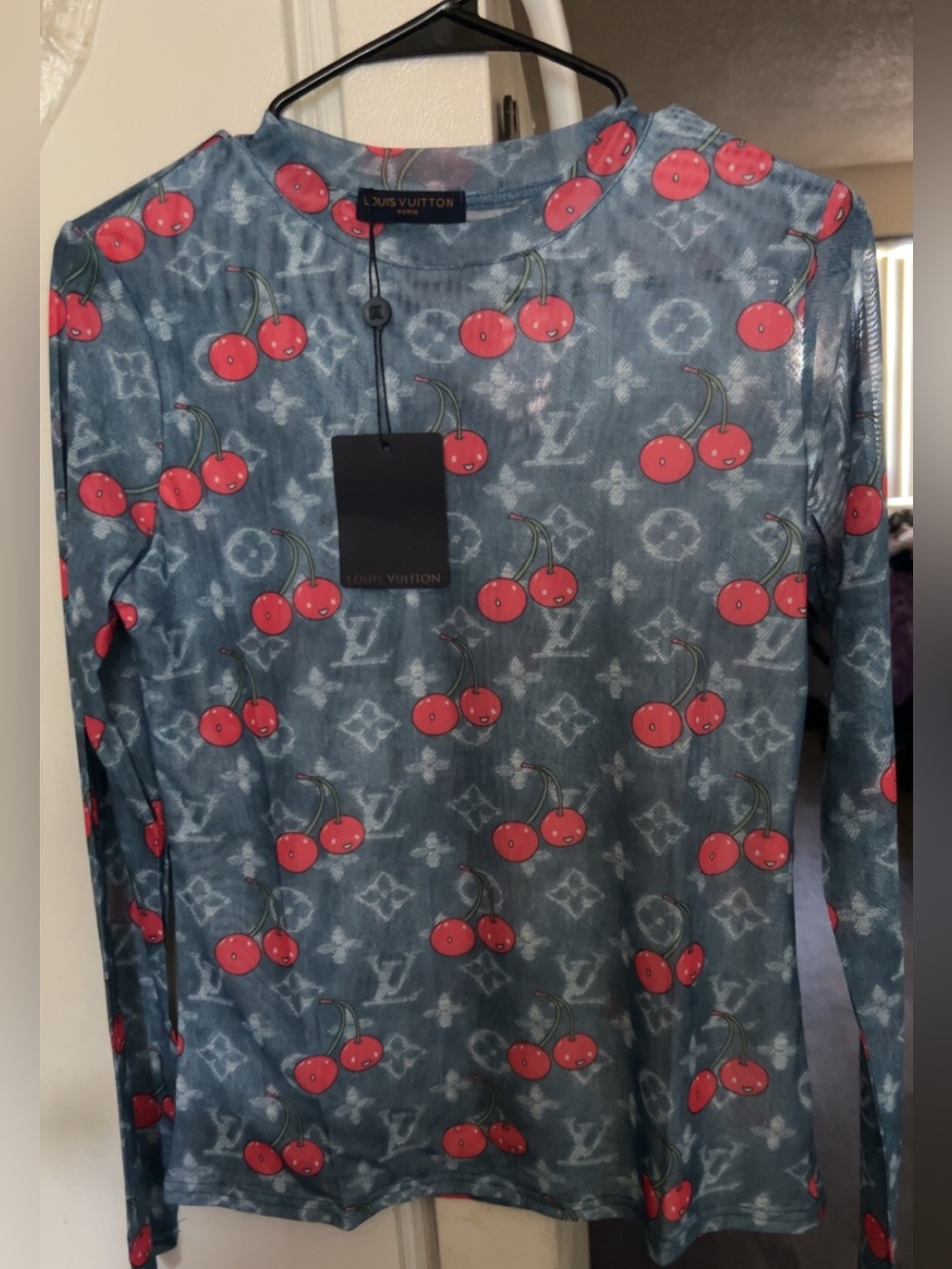 LV long sleeve mesh top